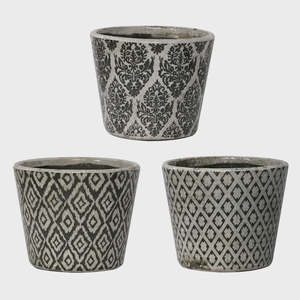 Black & White Vintage Patterned Planters