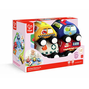Eco Gifts: Hape Pull-Back Plush Car Set