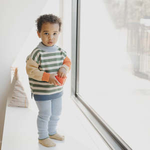 Organic Knit Jumper - Clover Stripe