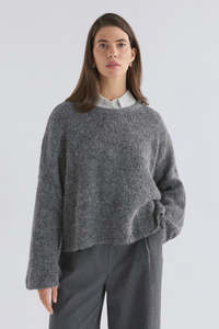 Elk Agna Sweater - Mid Grey Marle