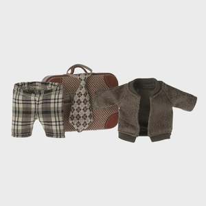 Maileg Grandpa Jacket, Pants & Tie in Suitcase