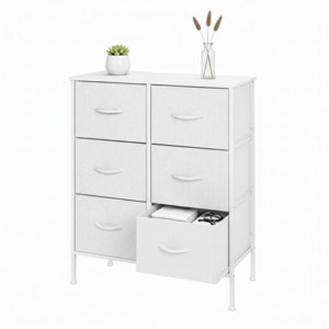 In Stock: 6 Drawer Storage Chest - White