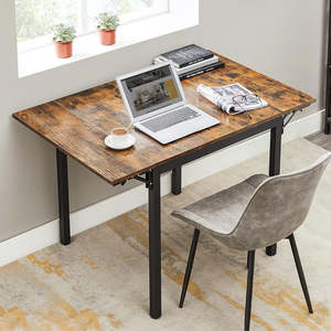 In Stock: Maya Extendable Dining Table - Vintage Brown and Ink Black