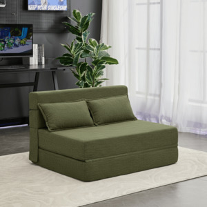 3-in-1 Foldable Lounge Sofa Bed – Adult Floor Couch (Green)