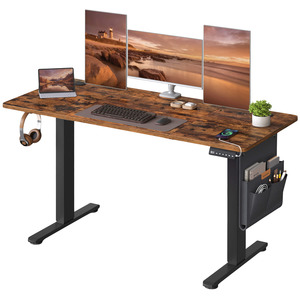 In Stock: Electric Standing Desk 140 cm x 60 cm – Rustic Brown + Black
