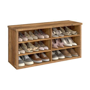 In Stock: Karla 6-Compartment Shoe Bench – Honey Brown