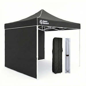 Pop Up Gazebo Commercial 3m x 3m with Roller Bag - Black