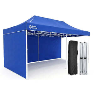 Pop Up Gazebo Commercial 3m x 6m with Roller Bag - Blue