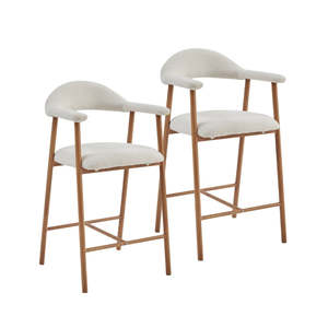 Huxley Scandinavian Bar Stools – White (Set of 2)