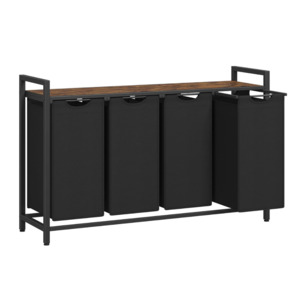 Baskets Hampers: Laundry Hamper Basket With 4 Sorter - Brown