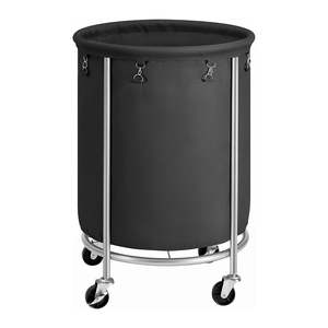 Baskets Hampers: Rolling Laundry Basket with Wheels - Black