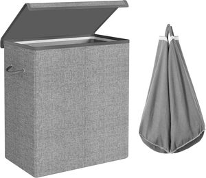 142L Dual Laundry Basket with Divider (2-Compartment)