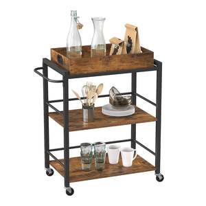 Bar Cart Industrial Style - Brown and Black