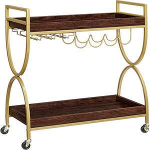Nyla Drinks Trolley Bar Cart With Wine Holders