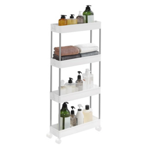 Space Saving 4-Tier Storage Trolley White