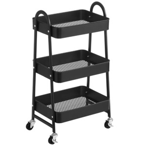 Trolley: 3-Tier Rolling Metal Storage Cart Trolley