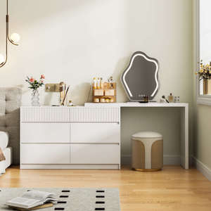 Nola Floating Dressing Table with Chest of 6 Drawers