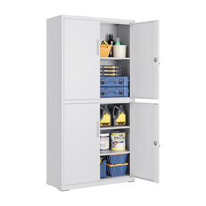 Top Picks: Metal Garage Storage Cabinet 4 Doors and 5 Shelves – Matte Grey