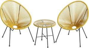 3-Piece Garden Furniture Set – Yellow