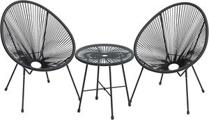 Songmics: 3-Piece Garden Furniture Set – Ink Black
