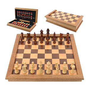 Space Essentials: Deluxe Wooden Chess Box – Large King & Storage Tray