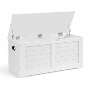 Holiday Storage: Large Storage Box with Safety Hinges 184L - White