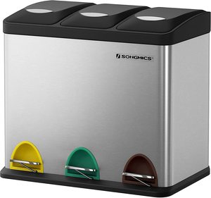 Holiday Storage: Recycling Metal Pedal Rubbish Bin 24-Litre