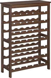 7-Tier 42 Bottles Bamboo Wine Rack - Walnut