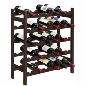 Holiday Storage: 5 Tier Bamboo Wine Rack 30 Bottles