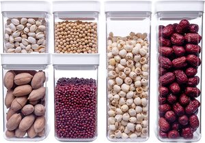 Vacane: Food Storage Container Set Plastic Airtight Jar (Set of 6)