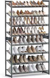 Shoe Storage: 8 Tier Metal Stackable Shoe Rack - Charcoal Grey