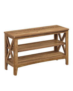 Shoe Storage: Karla 2 Tier Shoe Storage Bench Rack 80 x 30 x 48 cm - Brown