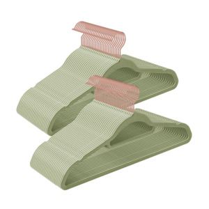 Velvet Coat Hangers Pale Green (Set of 50)