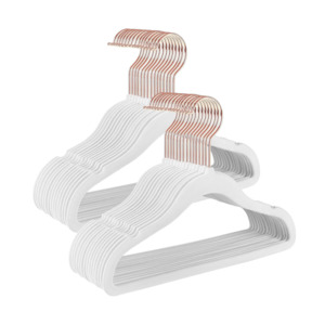 Coat Hangers: Kids Baby Velvet Coat Hangers White and Pink (Set of 50)