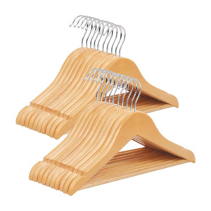 Kids Baby Wooden Coat Hangers Natural (Set of 20)