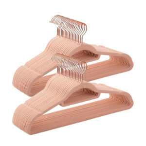 Coat Hangers: Velvet Coat Hangers Pink (Set of 50)