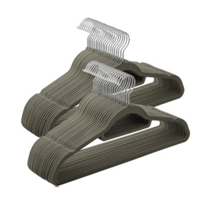 Coat Hangers: Velvet Coat Hangers Grey (Set of 50)