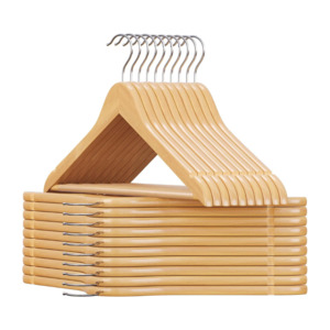 Wooden Coat Hanger Natural (Set of 20)