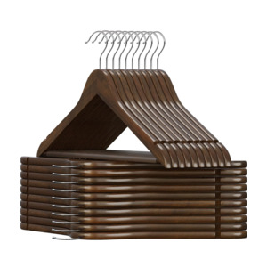 Coat Hangers: Wooden Coat Hanger Walnut (Set of 20)