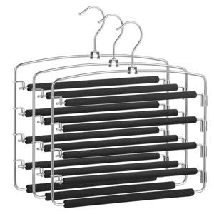 Coat Hangers: Pants Non-Slip Hangers Black (Set of 3)