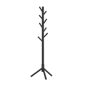 Free Standing Solid Wood Coat Rack - Black