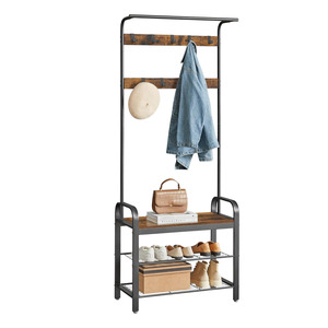 Cambrie Hallway Storage Coat Rack - Brown & Black