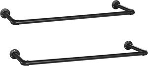 Garment Rack: Industrial Wall-Mounted Pipe Clothes Rails (Set of 2)