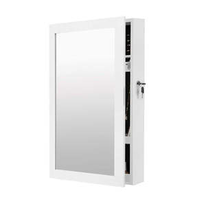 Wall-Mounted Jewellery Cabinet Armoire with Mirror - White