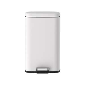 Kitchen Storage: 12L Pedal Rubbish Bin - Matte White