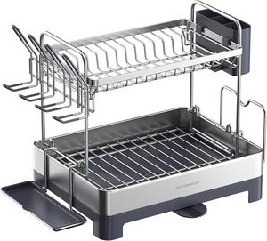 Dish Drying Rack - Grey and Silver