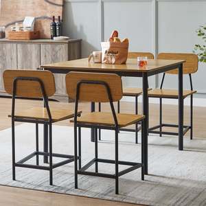 Farmhouse: Viera 4 Seater Square Dining Set - Golden Oak