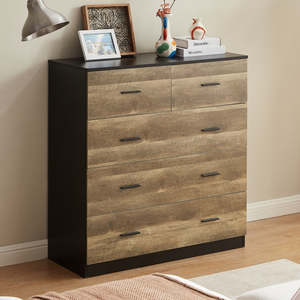 Farmhouse: Brandi 5 Drawer Storage Chest - Rustic Brown