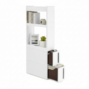 Shelving Trolleys: Narrow Recess Cabinet with Wheels White
