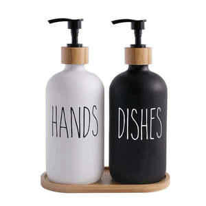 Matte Glass Soap Dispensers (Set of 2)